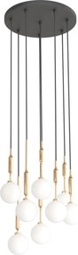 Lustra cu 8 pendule suspendate Ero VIII auriu 40