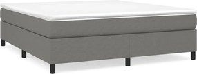 vidaXL Pat box spring cu saltea, gri închis, 180x200 cm, textil