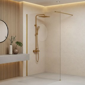 Paravan de dus Rea Flexi Transparent 110 cm auriu periat