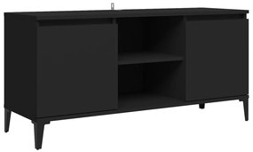805969 vidaXL Comodă TV cu picioare metalice, negru, 103,5x35x50 cm