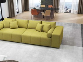 Canapea extensibilă dumonde cu ladă de depozitare si sezut confortabil din spuma high-density, Marbela Enjoy Green XXL 295x100 cm