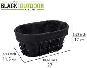 Suport cu inserție textilă pentru produse de patiserie Wenko Black Outdoor Kitchen Bela, negru