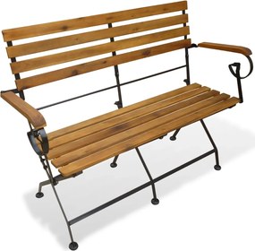 vidaXL Bancă de grădină pliabilă, 112 cm, lemn masiv de acacia