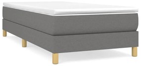 3144136 vidaXL Pat box spring cu saltea, gri închis, 90x190 cm, textil