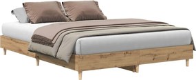 vidaXL Cadru pat fără saltea Stejar Artisan 150x200 cm Lemn prelucrat