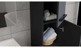 Set mobilier pentru baie KATE cu lavoar + dulap cu oglindă + dulap suspendat, antracit