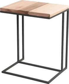 Masuta de cafea in stil industrial,metal-lemn,Homs, seria A-620,50 x 35 x 60 cm, negru/nuc,30316