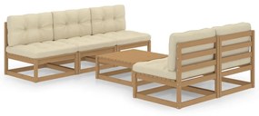 3076362 vidaXL Set mobilier de grădină cu perne, 6 piese, lemn masiv pin