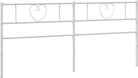 vidaXL Tăblie de pat de schimb metalică, alb, 200 cm