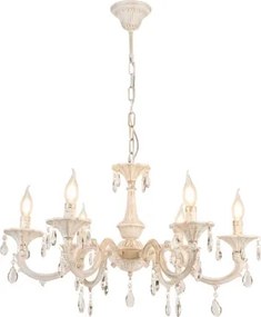 Brilagi - Candelabru suspendat pe lanț CLASSIC 6xE14/10W/230V crem/patină