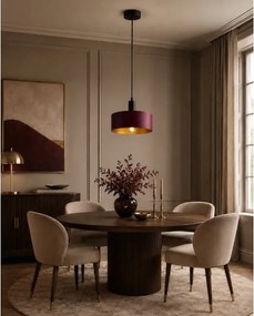 Lampă suspendată pe cablu HAKI 1xE27/60W/230V vișiniu/negru