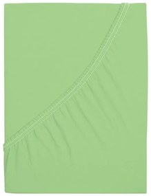 Cearsaf Jersey din bumbac mako LUXORA 180x200 cm verde deschis