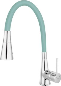Baterie bucatarie cu pipa flexibila Ferro Zumba II verde-menta