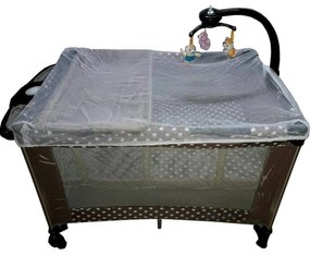 Patut Pliant, Tarc copii Baby Care™ NEST, Pliabil pe 2 Niveluri cu muzica si Masa infasat, Jucarie Carusel cu jucarii din plus, geanta transport