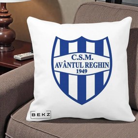 Perna Personalizata CSM Avantul Reghin 1949, 40x40 cm, Alba Mata, Husa Detasabila, Perna Inclusa, BEKZ®
