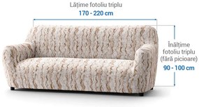 Huse bielastice OCEANO NOU bej fotoliu triplu (l. 170 - 220 cm)