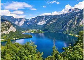 Tablou pe sticlă - Lacul Hallstatt, Hallstatt, Austria (70x50 cm)