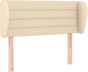 vidaXL Tăblie de pat cu aripioare crem 103x23x78/88 cm textil