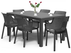 Set mobilier de grădină Evody 6+1, grafit
