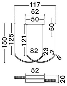 Lustra LED suspendata design elegant LAZURA