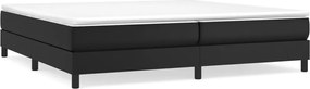 vidaXL Pat box spring cu saltea, negru, 200x200 cm, piele ecologică