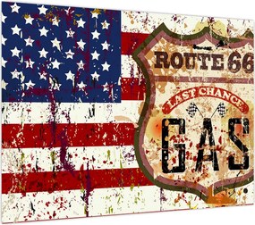 Tablou pe sticlă - Vintage steag (70x50 cm)