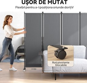 Outsunny Separator Pliabil pentru Cameră cu Roți, Paravan Mobil pentru Intimitate, 5.6ft Înălțime | Aosom Romania