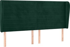 vidaXL Tăblie pat cu aripioare verde închis 163x23x118/128 cm catifea