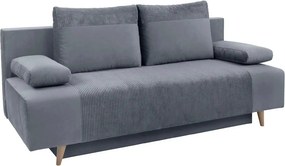 Canapea extensibila LEON, stofa catifelata gri - Poso 60, 191x89x92 cm