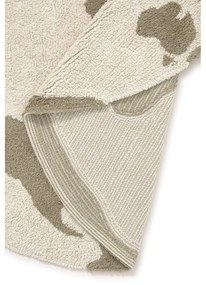 Covor pentru copii verde-crem lavabil, țesut manual din bumbac ø120 cm World Map – Lorena Canals