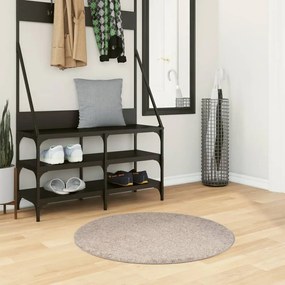 vidaXL Covor pufos &quot;PAMPLONA&quot; cu fire înalte, bej modern, Ø 80 cm