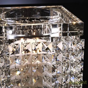 Suport pentru lumanare design LUX, realizat manual din sticla, NEFERTARI SQUARE 20x20cm