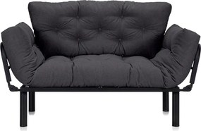 Canapea Extensibilă 2 locuri SUNNY, pentru terasă, 155x70x85 cm, Gri-Inchis-Enjoy