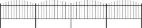 vidaXL Gard de grădină cu vârf tip suliță din oțel 714,5x150 cm, negru