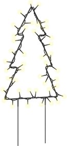 vidaXL Decor brad cu lumini de Crăciun cu țăruși 3 buc. 50 LED 30 cm