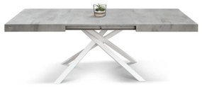 Masă Tifany extensibilă BLAT GRI CIMENT - 160 cm / 90 cm / h 77 - ALB