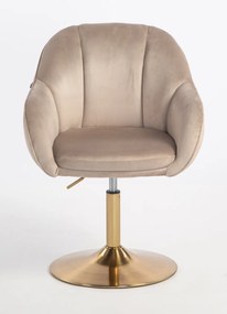 HR2055N Scaun Latte din Catifea cu Bază Aurie