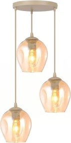 Lustră pe cablu ISTAR 3xE27/15W/230V Ø 40 cm bej / bej fumuriu