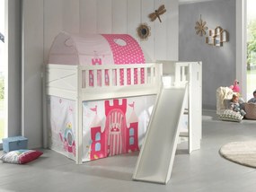 Set SCOTT este format din pătuț înalt cu tobogan, perdea de joacă PRINCESS și tunel.