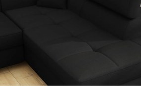 Colțar negru extensibil/cu spațiu de depozitare (cu colț pe partea dreaptă/în formă de ”L”) Anton – ELTAP