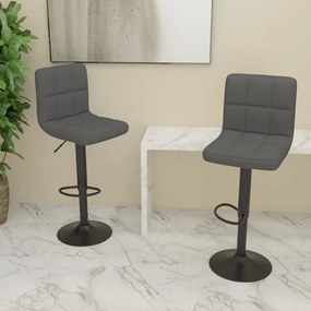 vidaXL Scaune de bar, 2 buc., gri închis, material textil
