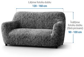 Huse bielastice GLORIA gri fotoliu dublu (l. 120 - 160 cm)