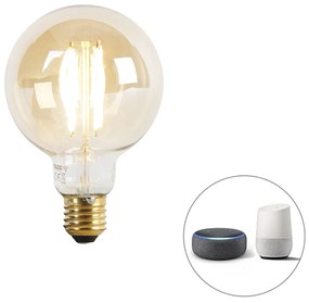 Lampă LED inteligentă E27 dim to warm G95 gold 7W 806 lm 1800K - 3000K