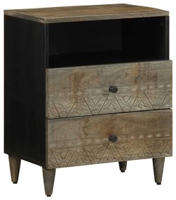 vidaXL Noptiera gri deschis 50x33x60 cm lemn masiv de mango