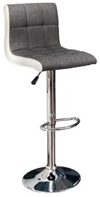 Set 2 scaune bar ajustabile Modena gri din tesatura structrala si cadru metalic, 90-115 cm