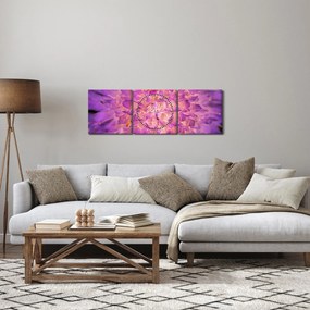 Tablou detailat cu floare (cu ceas) (90x30 cm)