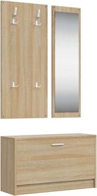 vidaXL Set pantofi 3 în 1, lemn stratificat, stejar Sonoma