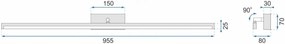 Aplica LED pentru oglinda 20W 100CM APP376-1W alba