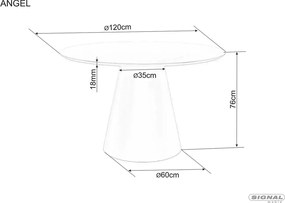 Masa Angel stejar/negru ø120 cm