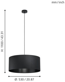 Eglo 99043 - Lustră pe cablu MASERLO 1xE27/40W/230V